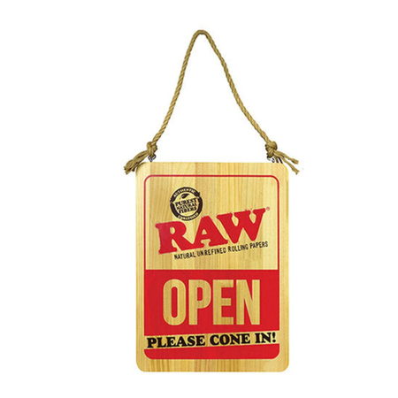 RAW Wooden Hanging Open Sign