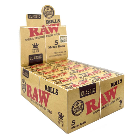 RAW Classic King Size Slim Rolls 5 Meter 24 pack