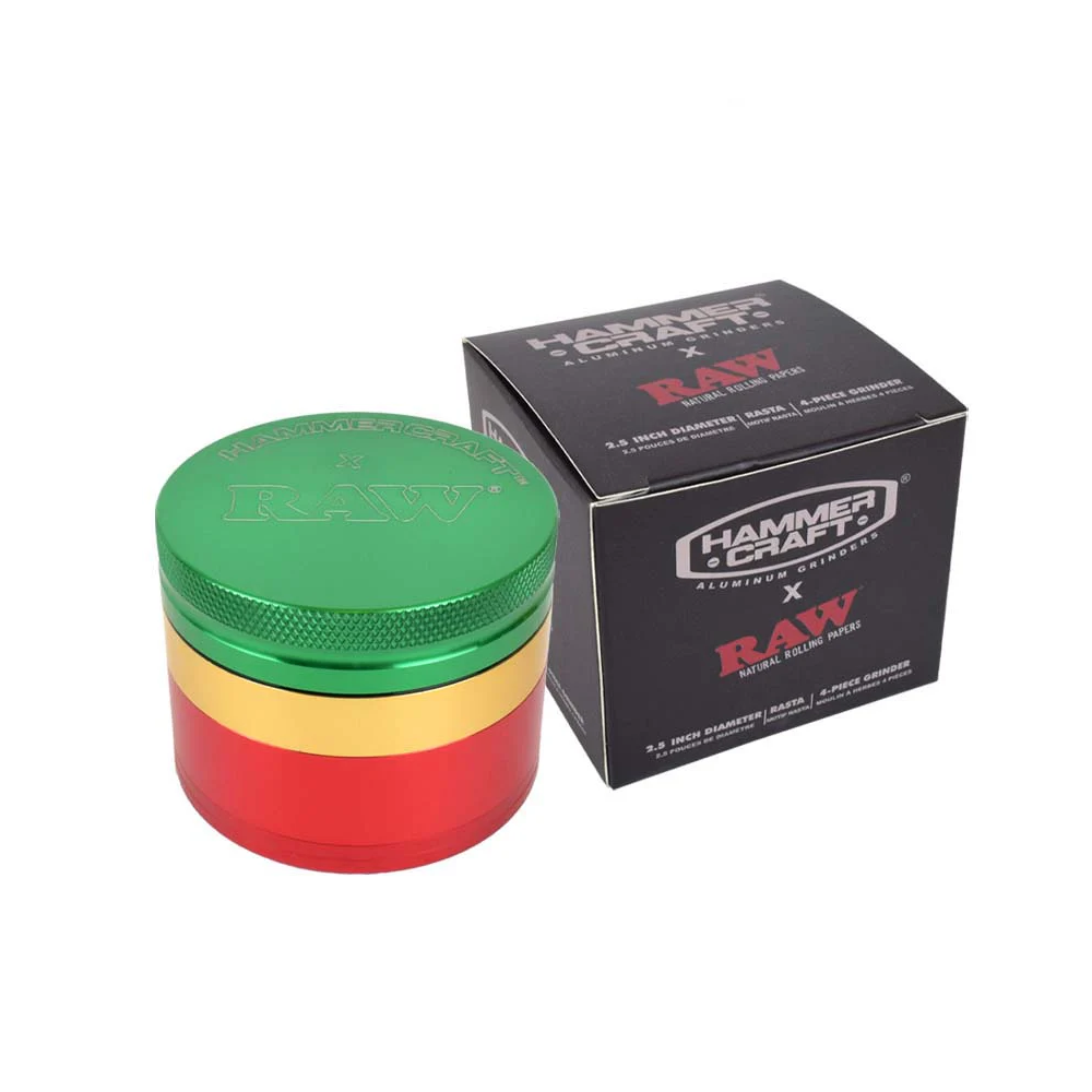 RAW Hammer Craft Small Aluminium Grinder Rasta 4 Parts x 1