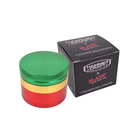 RAW-Hammer-Craft-Small-Aluminium-Grinder-Rasta-4-Parts