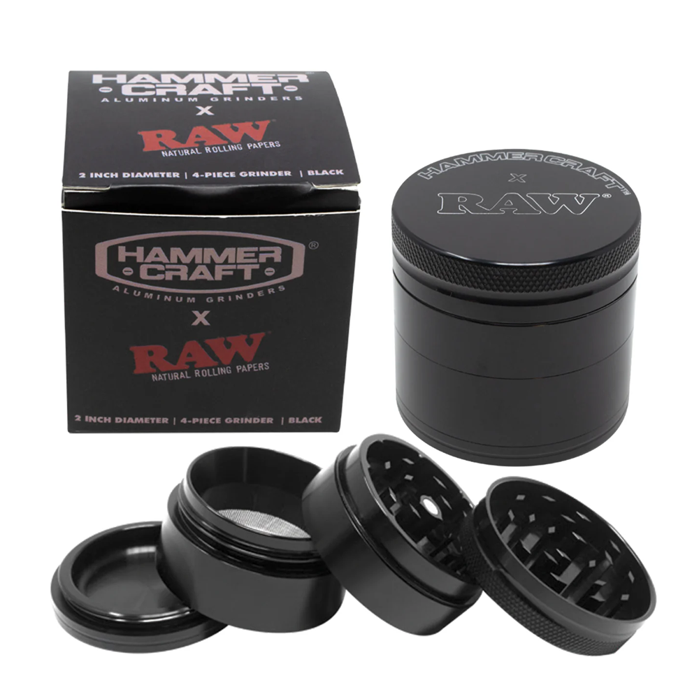 RAW Hammer Craft Large Aluminium Grinder Black 4 Parts x 1