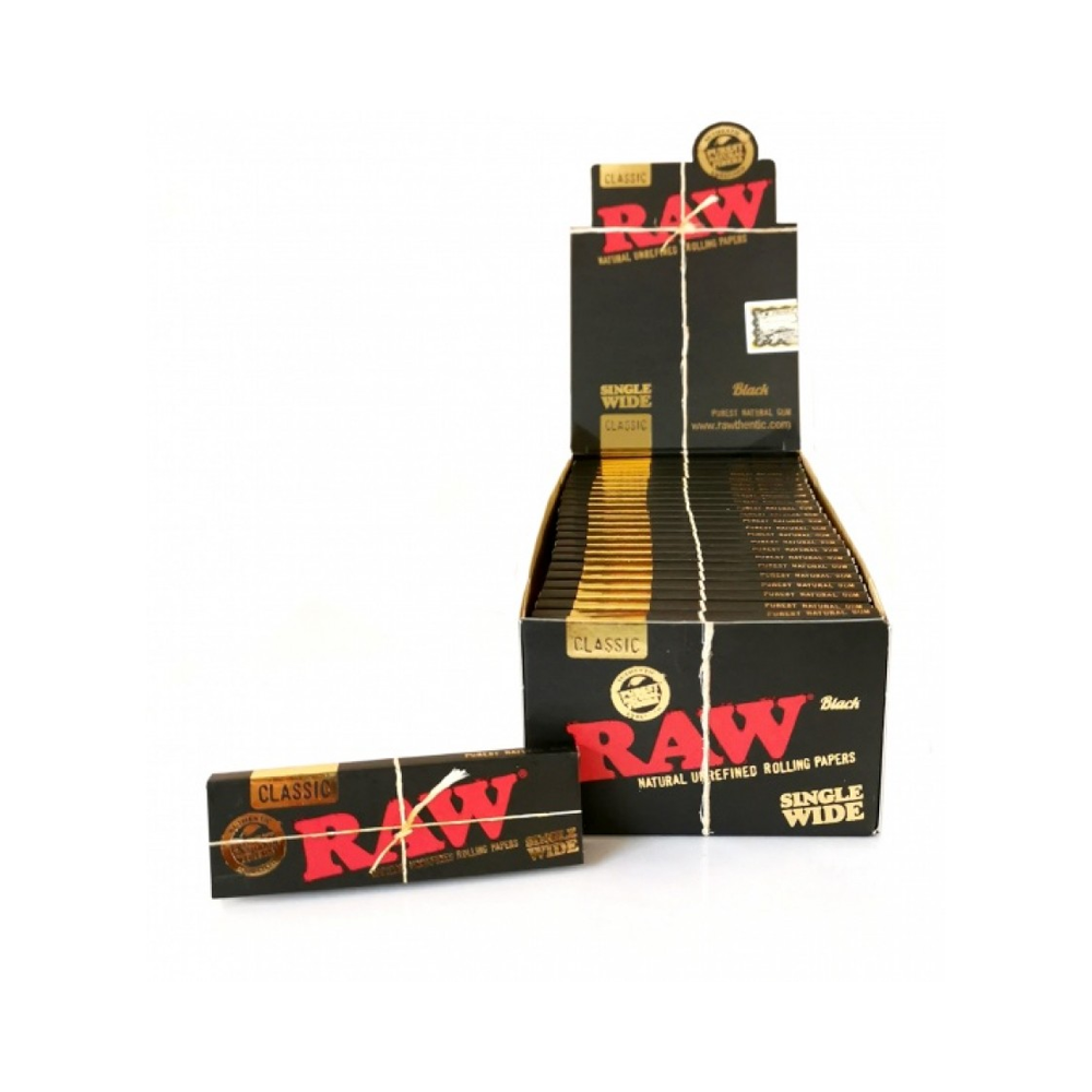 Raw Black Single Wide Single Window 50 Packs