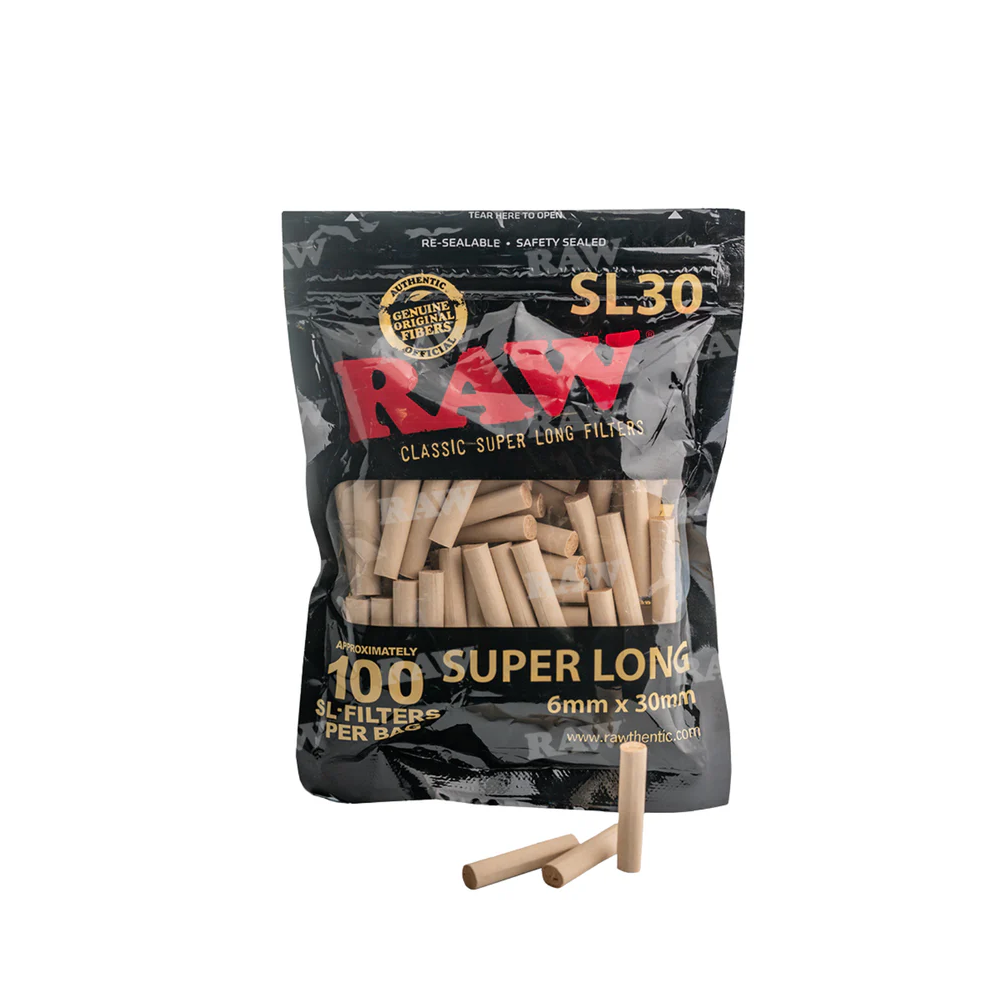 Raw Black SL30 Super Long Filter 6mm 100 Pcs