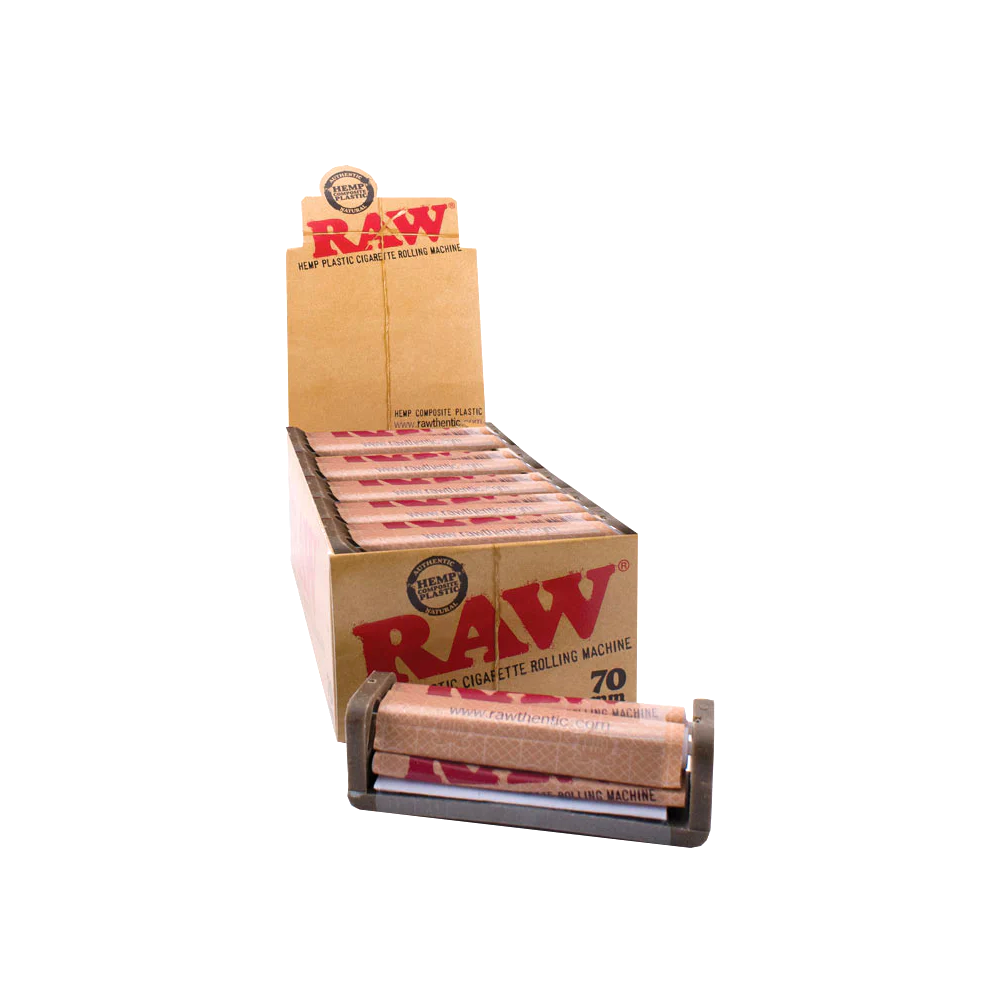 RAW Hemp Plastic Rolling Machine 70MM 12 Pack