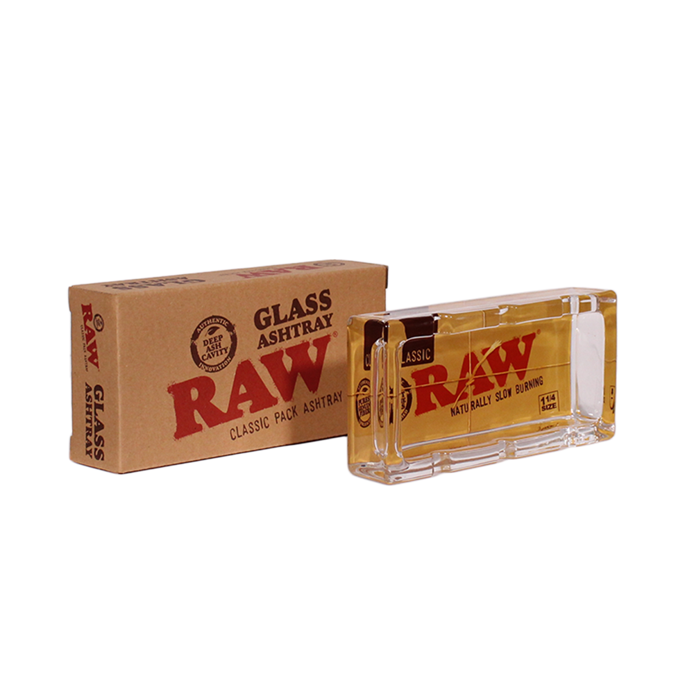 Raw Glass Ashtray Rectangle Brown x 1