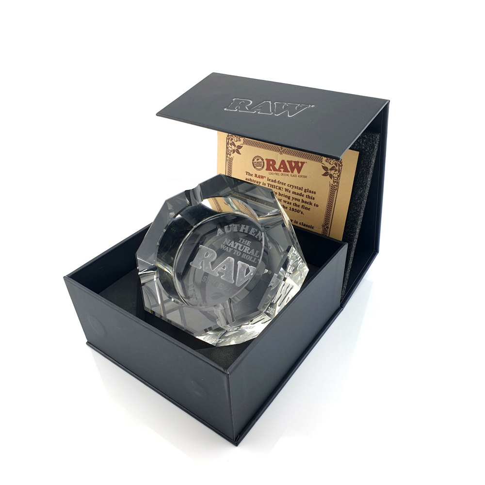 Raw Big Heavy Crystal Glass Ashtray Accessory x 1