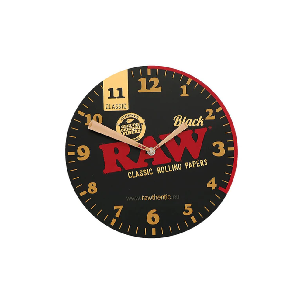Raw Black Wooden Wall Clock Accessory x 1