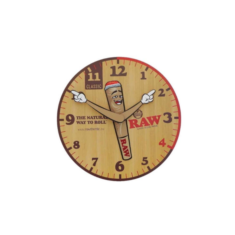 Raw Brown Wooden Wall Clock Accessory x 1