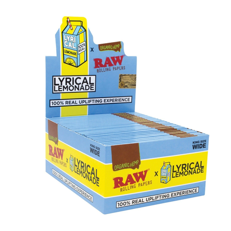 USA RAW Lyrical Lemonade Flavor Rolling Papers – King Size Wide 50 pack