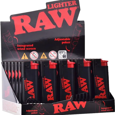 Authentic Raw Phoenix Black Lighter 30 Pack with Poker and Wind Shield - LIMITED AVAILABILITY