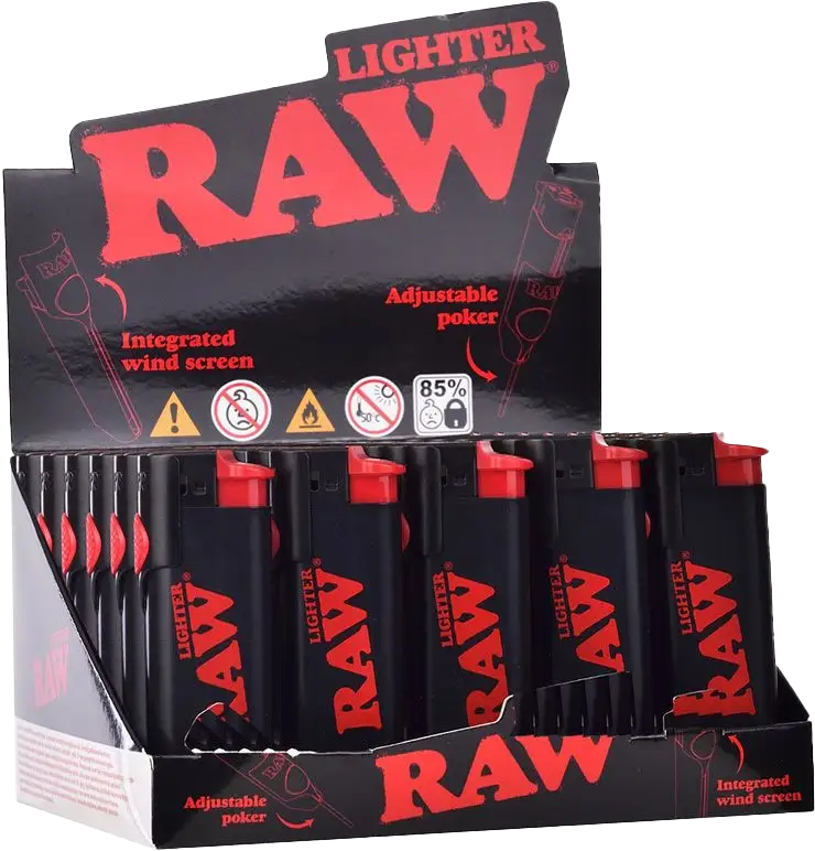 Authentic Raw Phoenix Black Lighter 30 Pack with Poker and Wind Shield - LIMITED AVAILABILITY