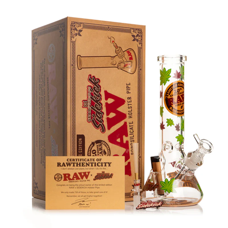 Super EXCLUSIVE Raw x Gear Premium 20th Anniversary 12" 7mm Sidekick Beaker Water Pipe - One time only!