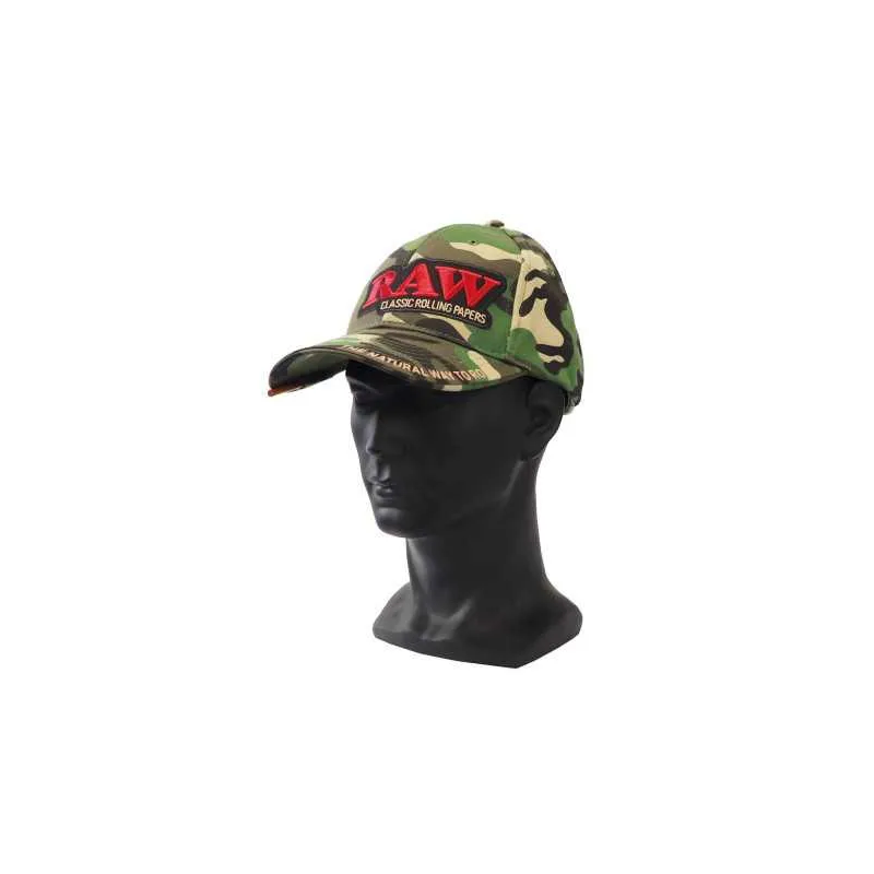 New RAW Hat Camo Snapback Cap with Poker