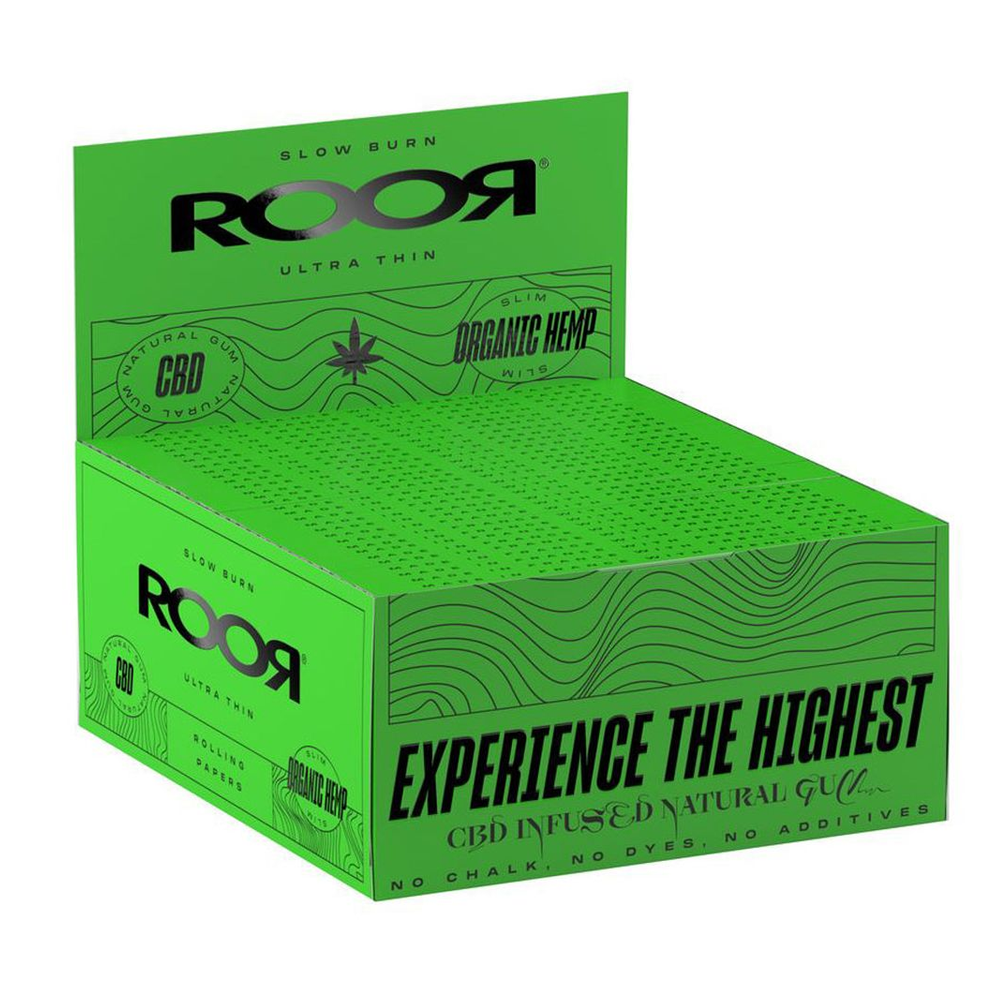 Clearance ROOR CBD Paper Green Organic King Size 50pack