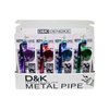 D&K 1 x 14cm Rainbow Metal Mini Smoking Pipe Hookah + Crusher + Mesh, Clear Assorted Colors 20Pack
