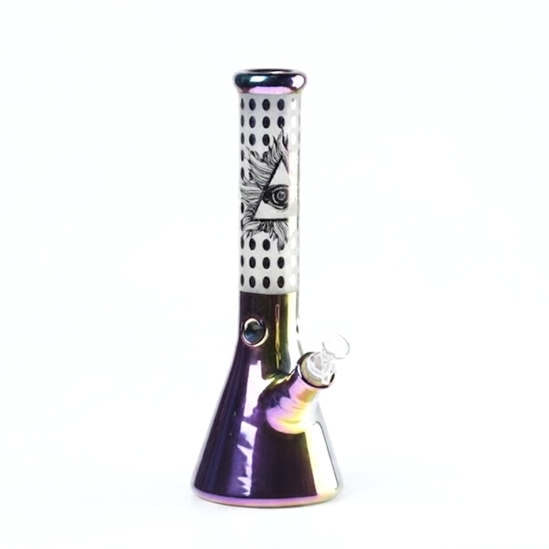 Beaker Rainbow Stunning Iridescent  Metallic Finish Glass Bong 35cm SS-7306