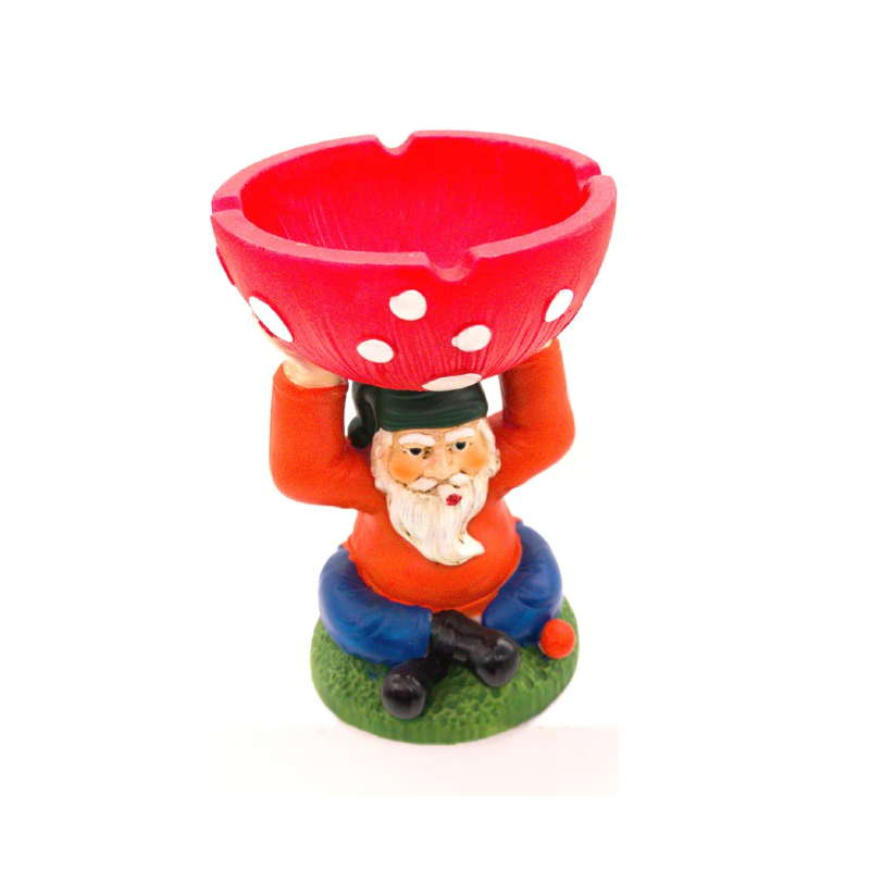 Clearance Small Gnome Ceramic Ashtray 9cm x 9cm x 12cm