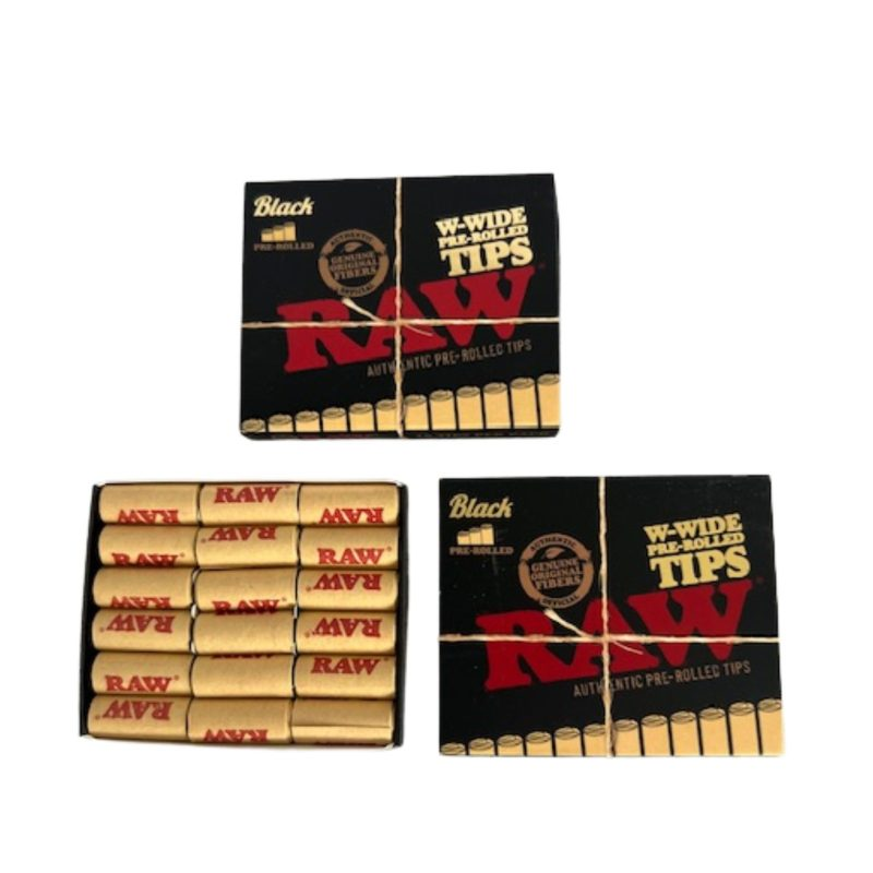 Raw Black Prerolled Tips Wide NEW