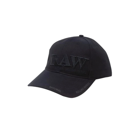 Raw Classic Snapback Cap - Black Embroidered Logo Hat