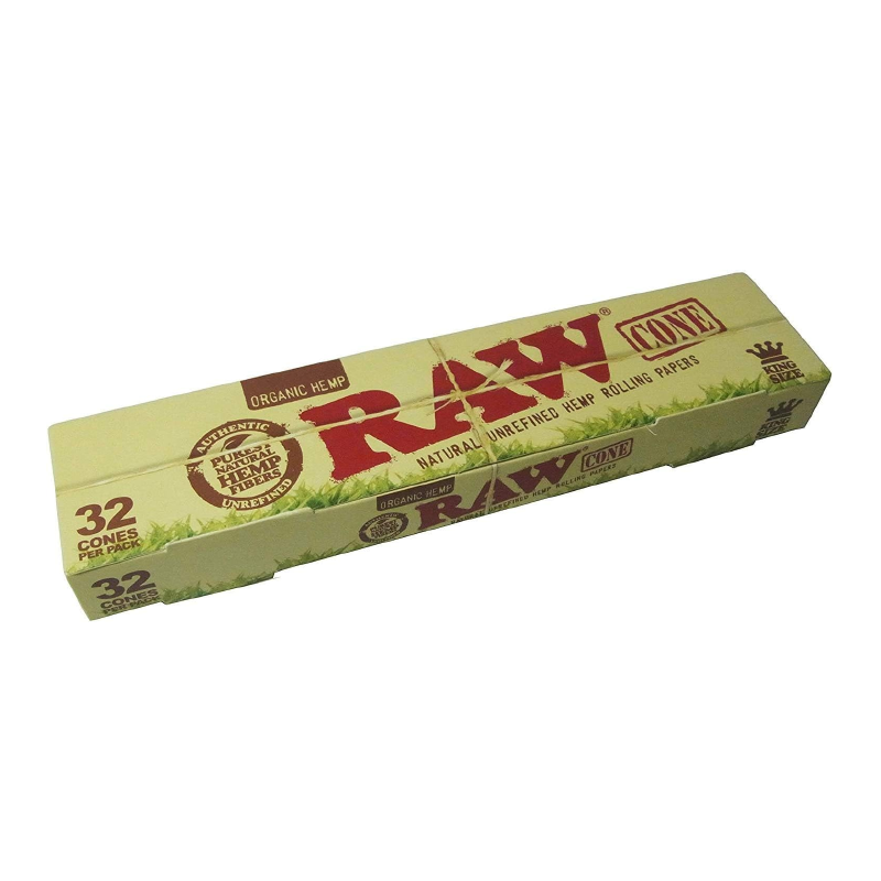 RAW Organic Unrefined Pre Rolled Cone kingsize 32 pack