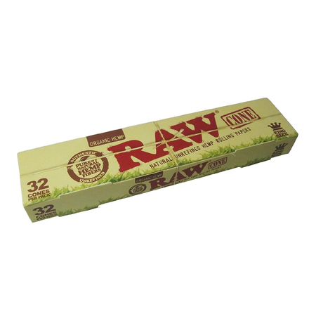 RAW Organic Unrefined Pre-Rolled Cone, 32 pack