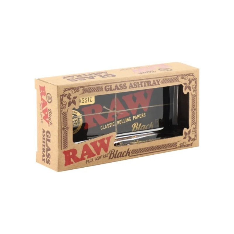 Raw Black Glass Pack Ashtray