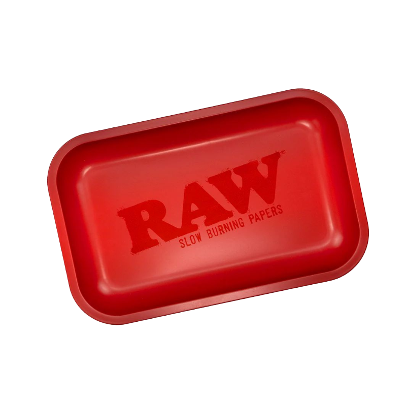 RAW® RED MATTE METAL ROLLING TRAY 10.8” x 6.8” x 1