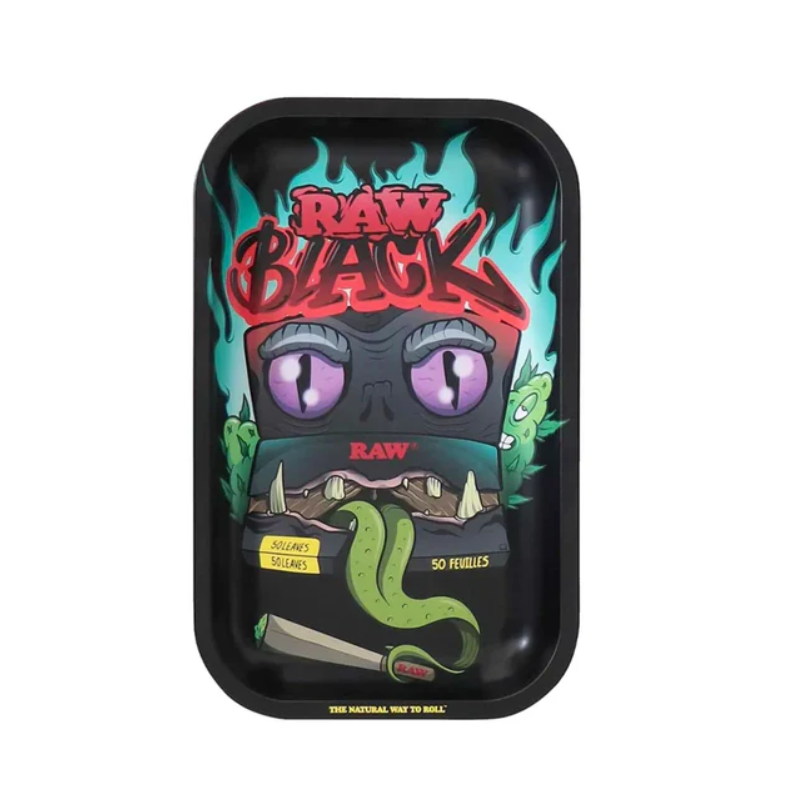 RAW Matte Black Monster Metal Rolling Tray - Small