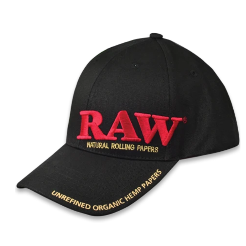 Raw Black Cap Hat with Red Logo + Poker Accessory x 1