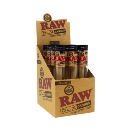 Raw X LUX Glass Tip Hand Rolled Kingsize Cannon 12 pack