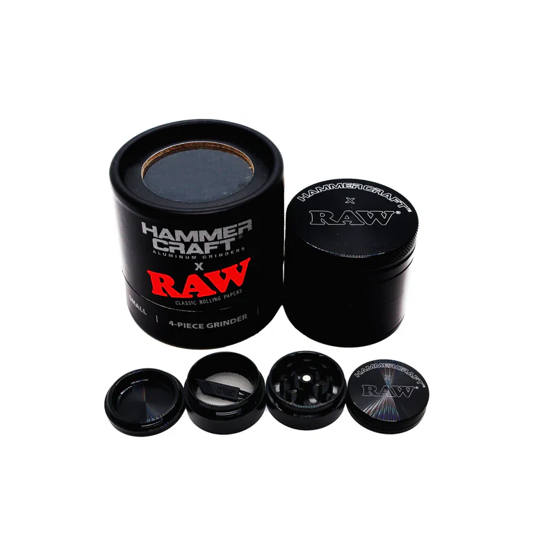 RAW Hammer Craft Medium Aluminum Grinder Black 4 Parts x 1