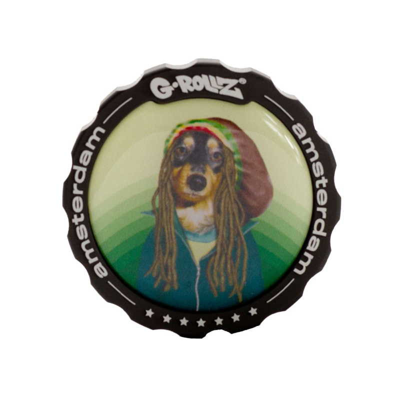 G-Rollz | Pets Rock 'Reggae' 3part Grinder - 53mm - 6pc In Display