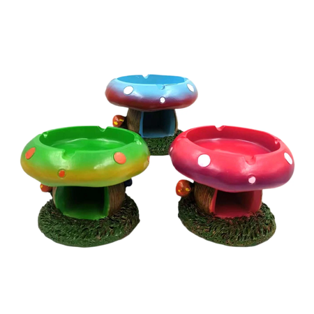 Resin Ashtray boxed - Mushroom Design Assorted Colours