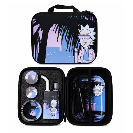 Zipper Set Smoking Rick&Mort with Ashtray, Grinder, Tray, Bong and Containers Gift Set SS-0010
