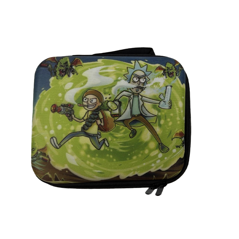 Zipper Set Smoking Set with Ashtray, Grinder, Tray and Containers Gift Set - Ricky&Morty