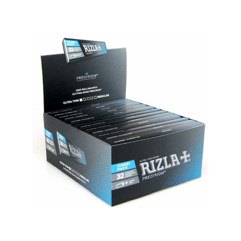 Rizla Precision Black Ultra Thin Kingsize Slim COMBI Rolling Paper Tip Eco-Slim