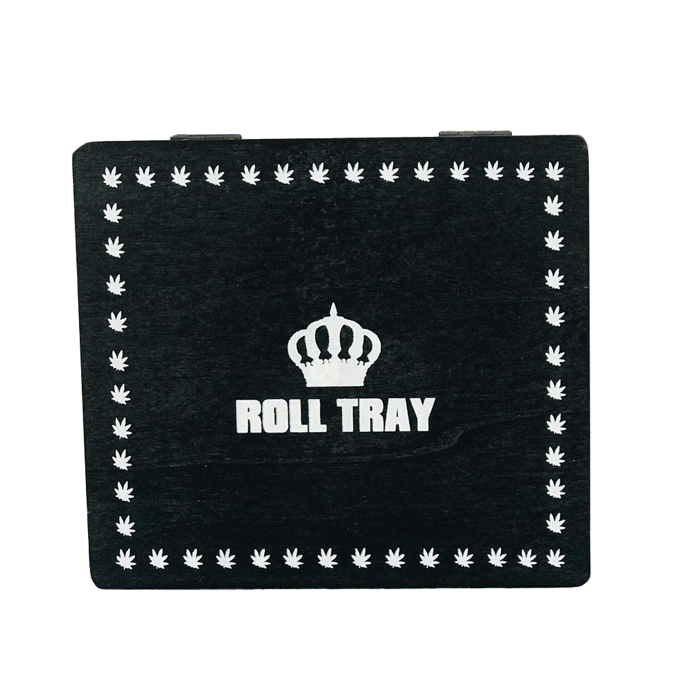 Roll Tray Wooden Box Large Size Black