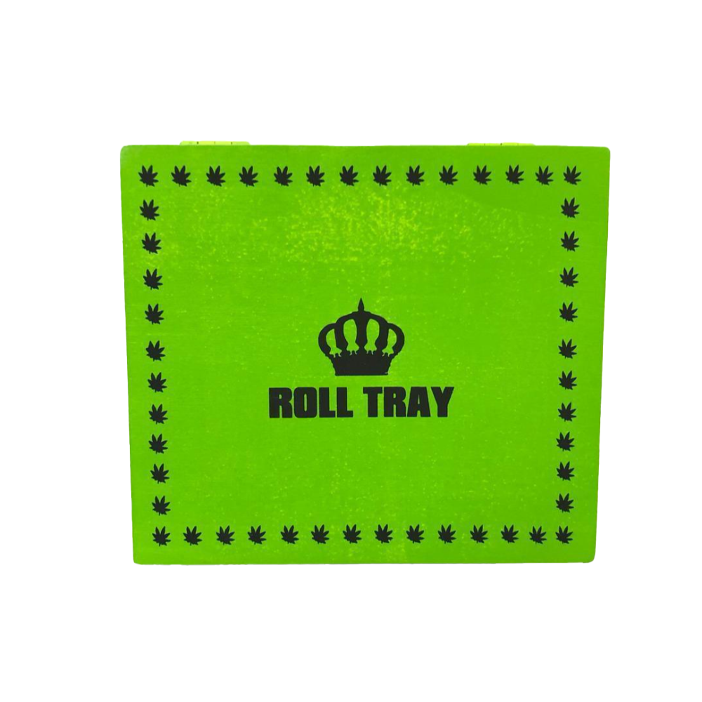 Roll Tray Wooden Box Large Size Green