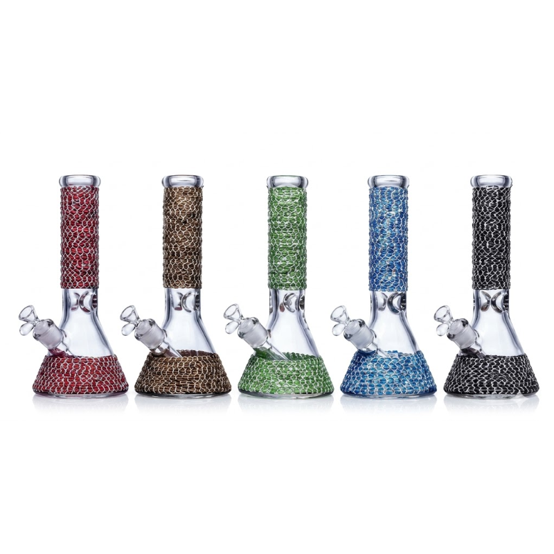 Glass Beaker Bong DIY Colors Creative Pattern Cozy Assorted Colour SS-6172