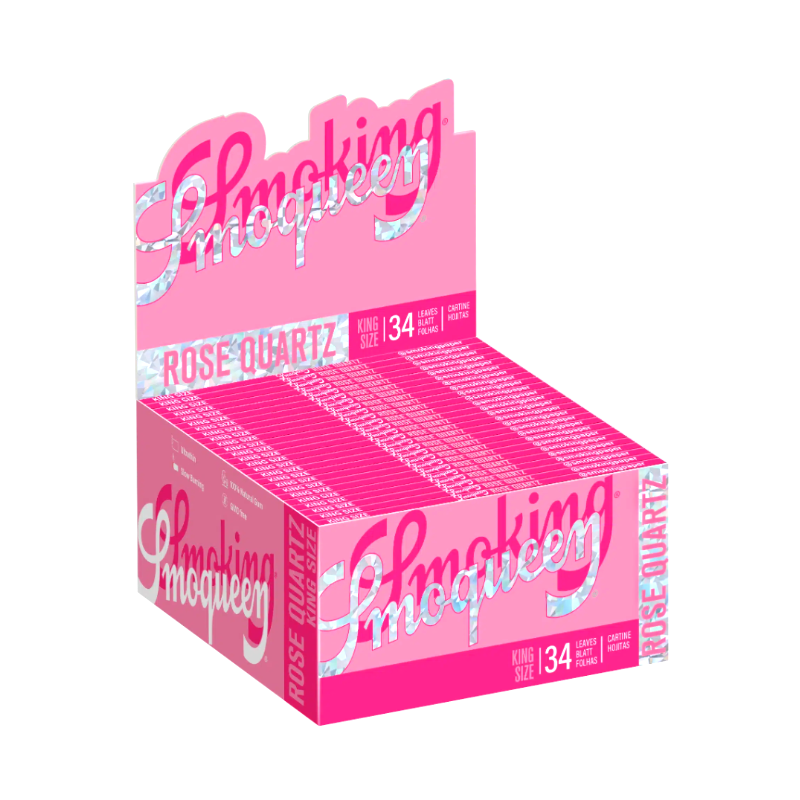 Smoking ‘Smoqueen’ Rose Quartz King Size Rolling Paper 50 pack