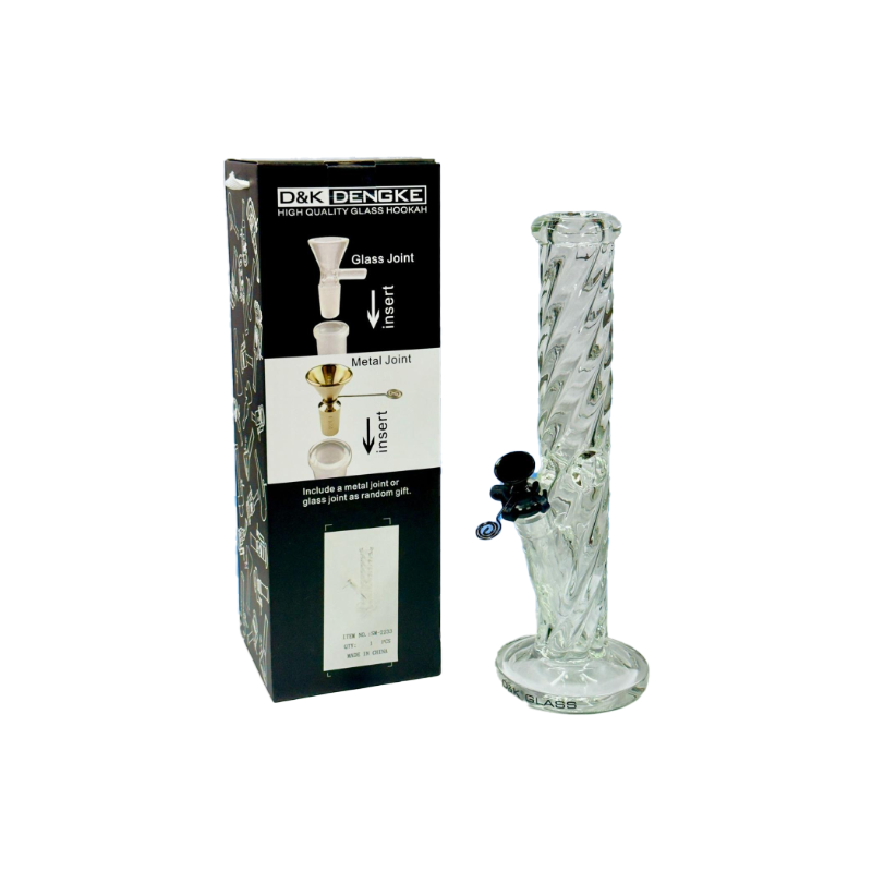 D&K 9mm 30cm Leaf Print Glass Bong SM-2233
