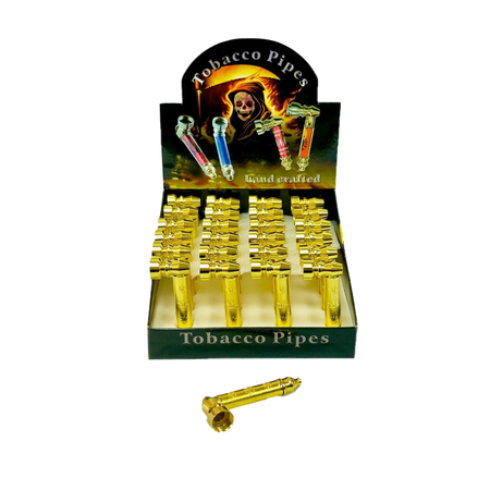 Gold Metal Pipe 8cm SM-2249 x 24