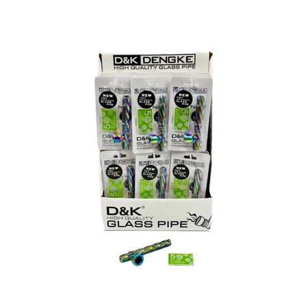 D&K 9cm Rainbow Glass Pipe & Silver Screen SM-3026x 24
