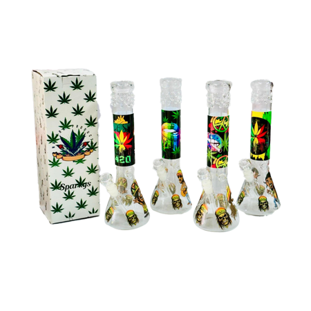 36cm Printed Glass Bong SM-3075