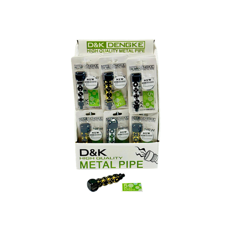 D&K 10cm Metal Glass Pipe & Silver Screen Dice Design SM-3210 x 24