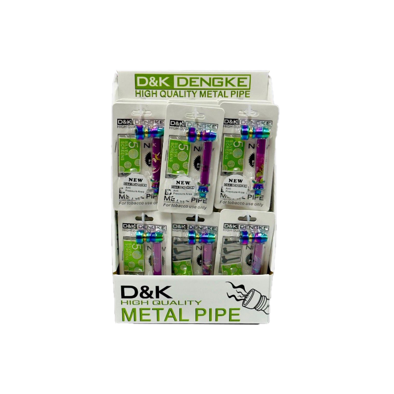 D&K 10cm Printed Rainbow Metal Pipe & Silver Screen SM-3214