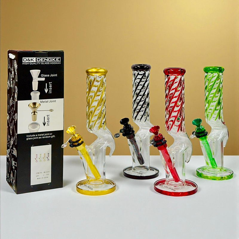 D&K 9mm 30cm Leaf Print Glass Bong SM-3216