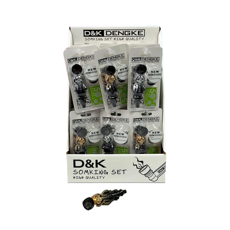 D&K 10cm Skull Design Metal Pipe With Silver Screen x 24 SM-3315