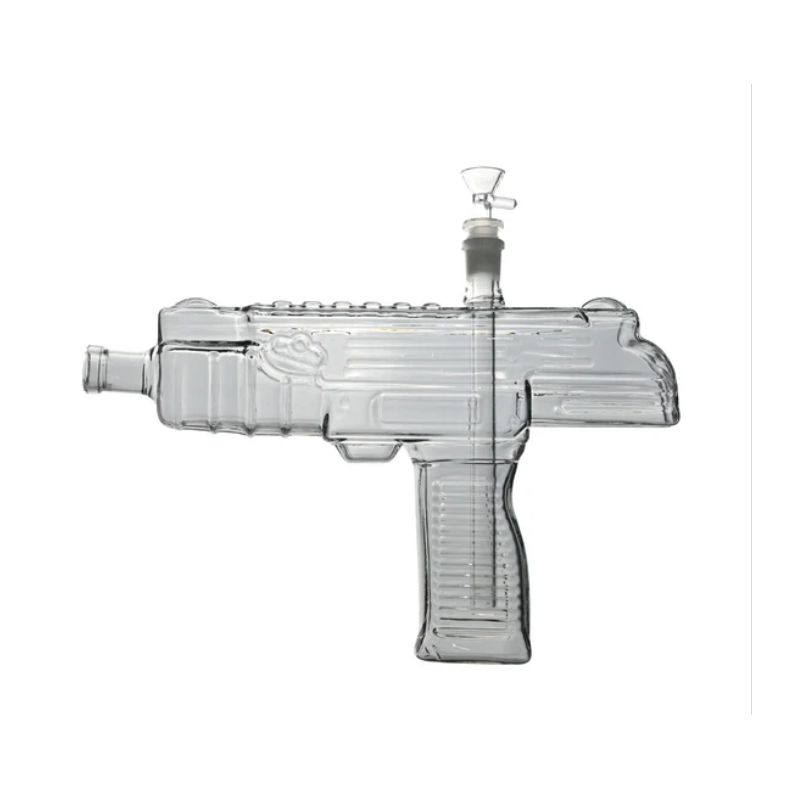 Novelty SMG Glass Machine Gun Bong – Assorted Colours (32cm) x 1