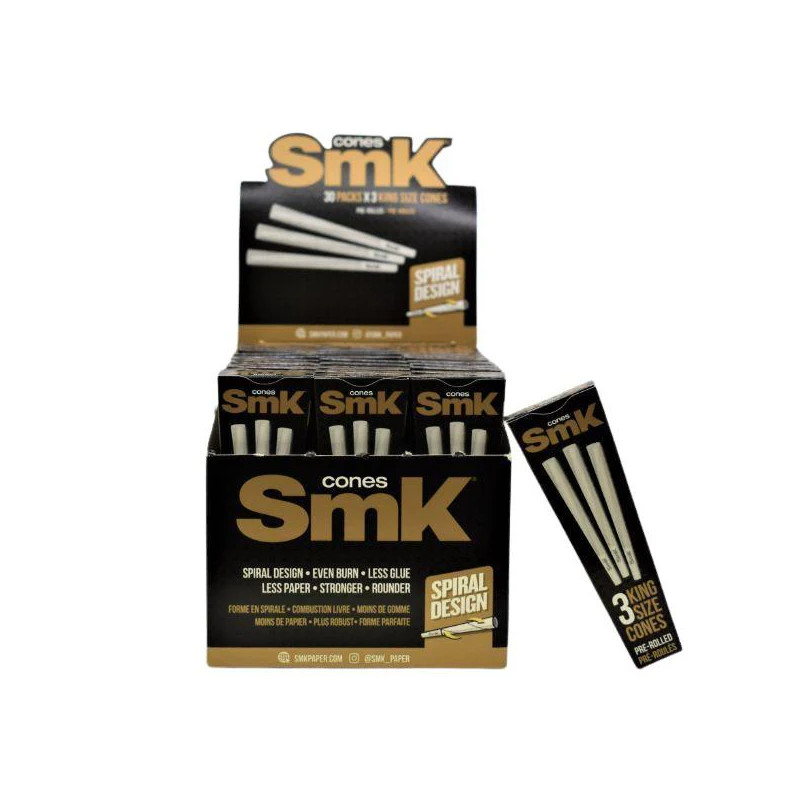 SMK KingSize Spiral Design Cones - 3 Cones Per Pack